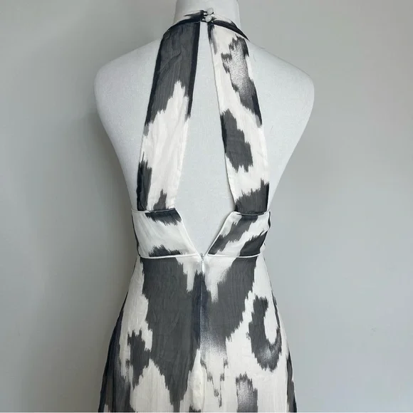 Tommy Hilfiger Special Edition 100% Silk Ikat Print Keyhole Back Midi Dress - Picture 10 of 17
